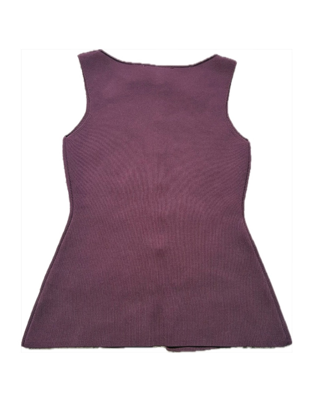 Zara Burgundy Knit Waistcoat Vest Top Gold Buttons Size Small - Picture 3 of 7